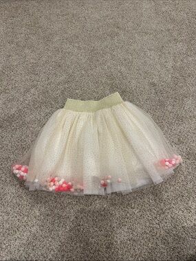 Doe a Deer Girls Pom Pom Glitter Mesh Tutu 2T